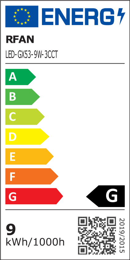 Bec LED RFAN, GX53, 3 Tipuri de lumina, 9W