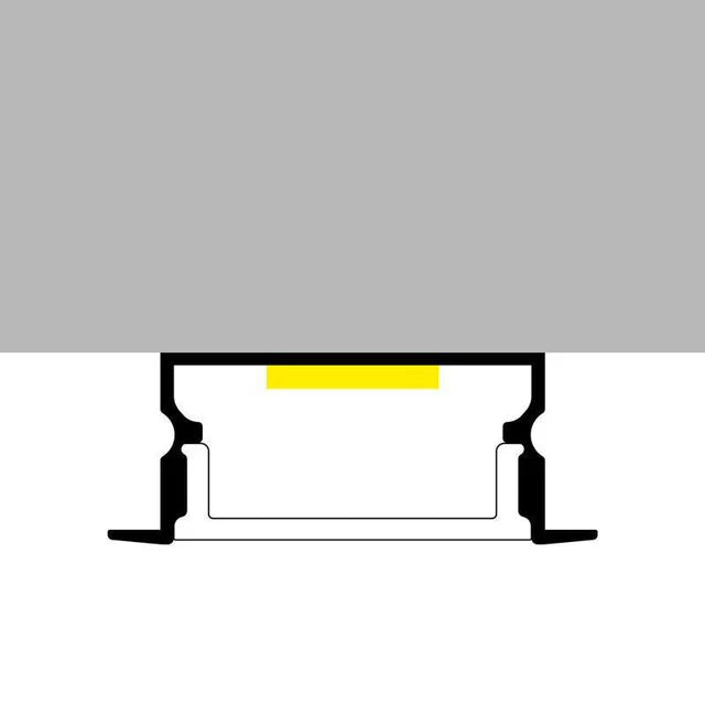 Profil LED Incastrat, 20 x 10, Lungime 2m, Aluminiu, Negru