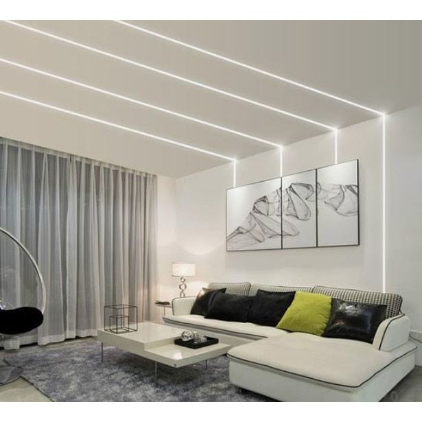 Profil LED Incastrat, Finisaj Glet, Lungime 2m, Latime 1.5 cm