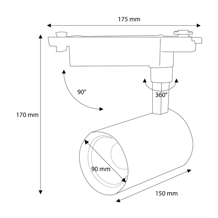 Proiector LED RFAN, Model B72 WH, 30W, 3000K Lumina Calda, 3420lm, Directionabil pe Sina Monofazata, Alb