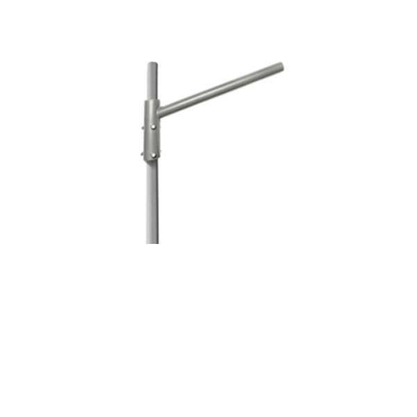 Stalp Metalic Modular Pentru Lampi Solare cu Flansa si Brat, 5M, Gri