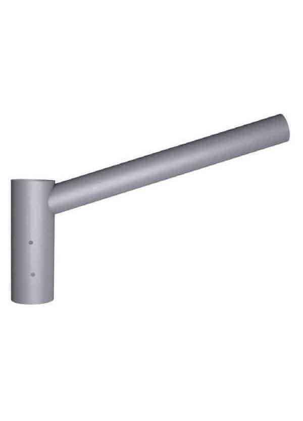 Stalp Metalic Modular Pentru Lampi Solare cu Flansa si Brat, 5M, Gri